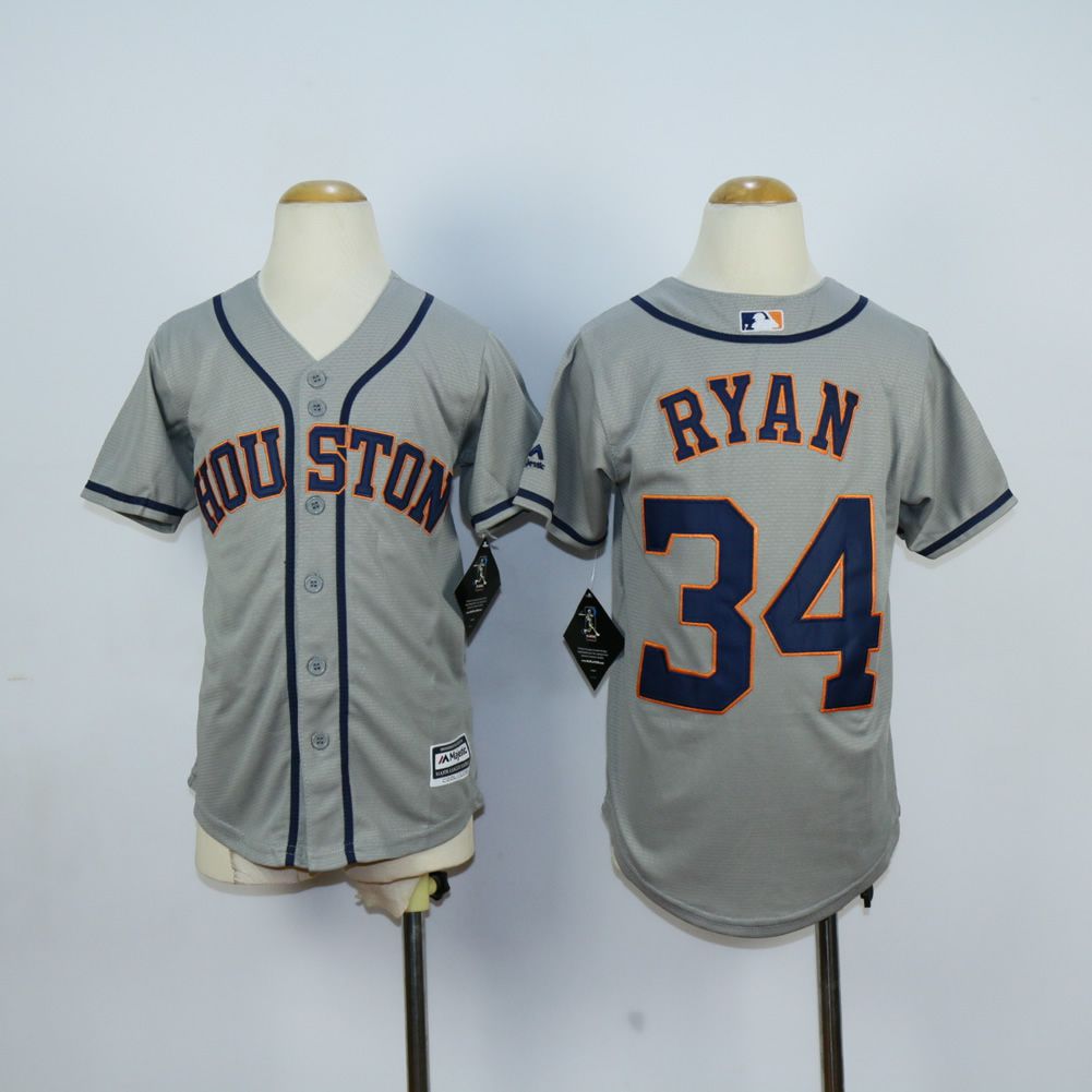 Youth Houston Astros #34 Ryan Grey MLB Jerseys